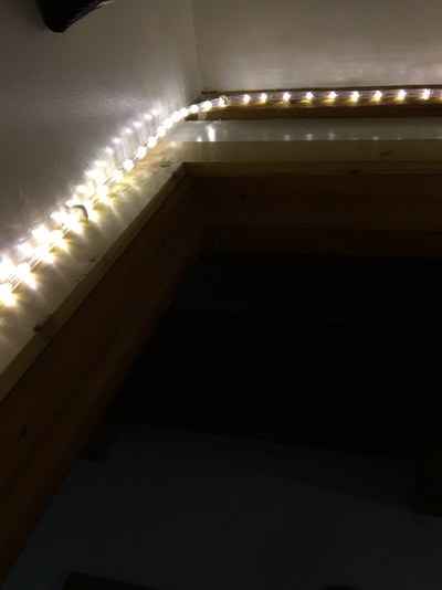 String lights installed inside doorway